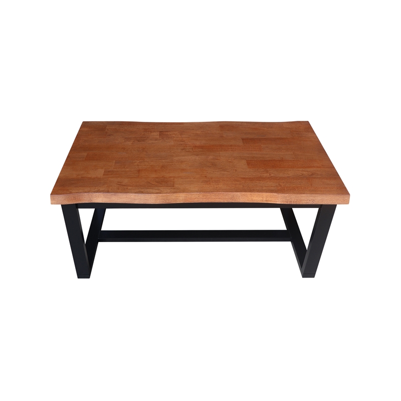 International Concepts Live Edge Solid Wood Coffee Table - Bourbon Oak/Black