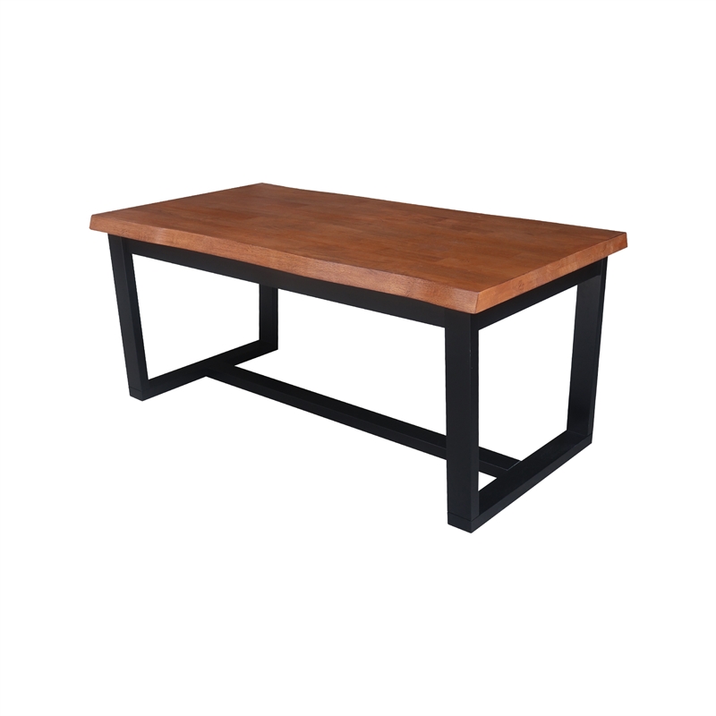 International Concepts Live Edge Solid Wood Coffee Table - Bourbon Oak/Black