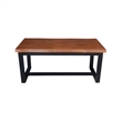 International Concepts Live Edge Solid Wood Coffee Table - Bourbon Oak/Black