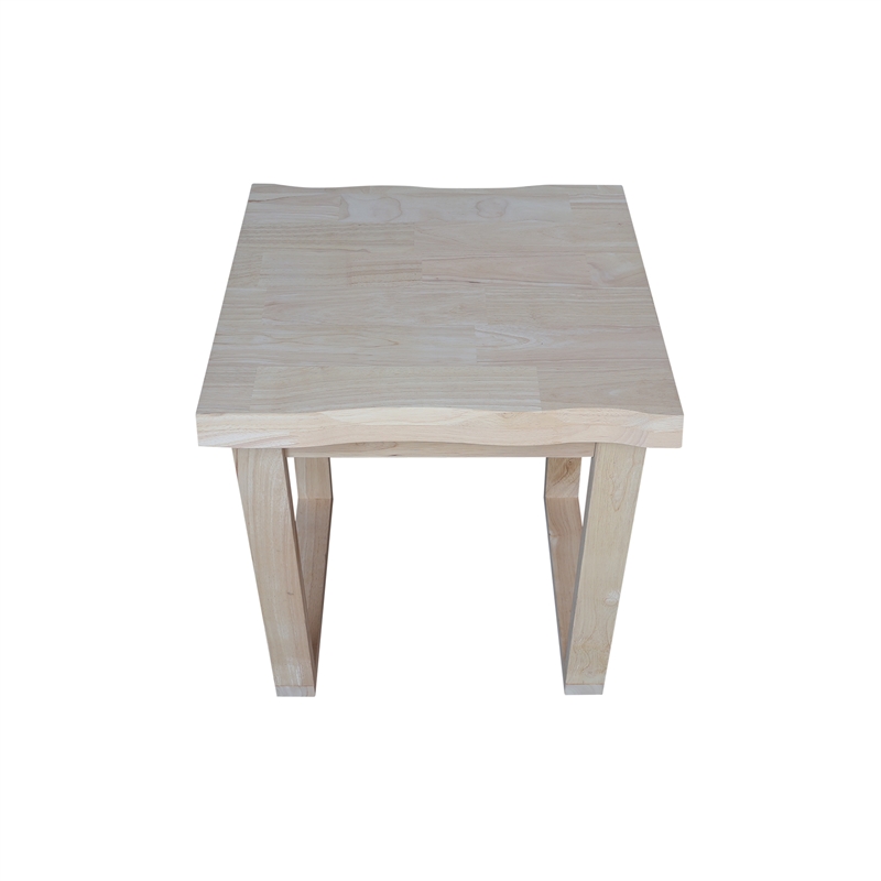 International Concepts Live Edge Solid Wood End Table - Unfinished