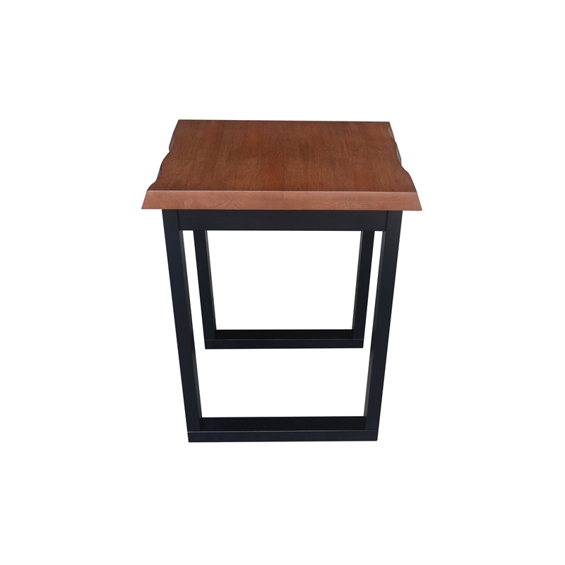International Concepts Live Edge Solid Wood End Table - Bourbon Oak/Black
