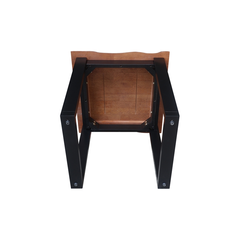 International Concepts Live Edge Solid Wood End Table - Bourbon Oak/Black