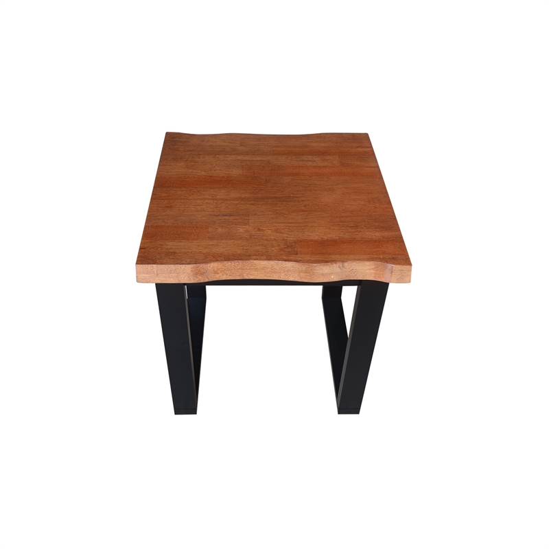 International Concepts Live Edge Solid Wood End Table - Bourbon Oak/Black