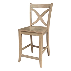 IC Solid Wood Vineyard Counter Height Dining Stool in Honey