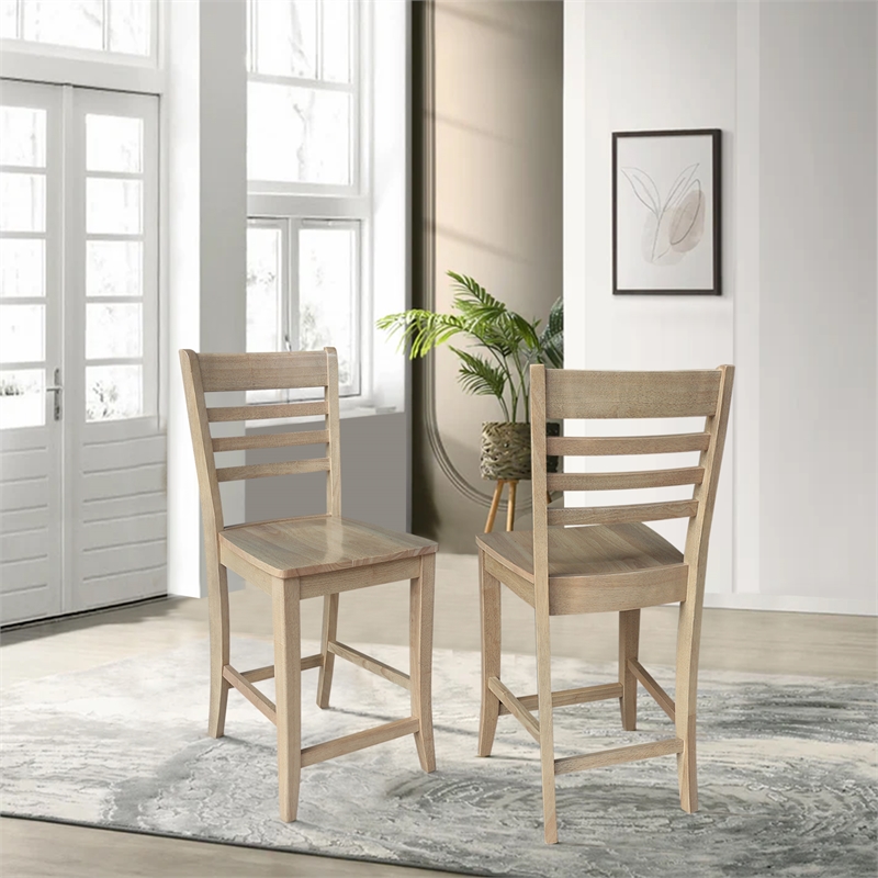 IC Solid Wood Roma Counter Height Dining Stool - 24