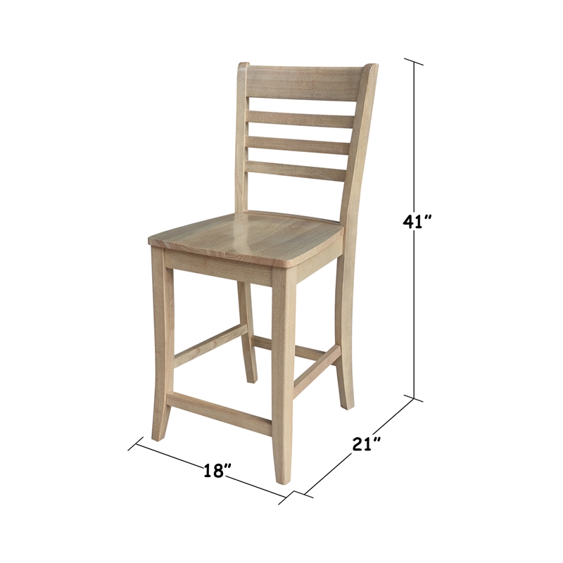 IC Solid Wood Roma Counter Height Dining Stool - 24
