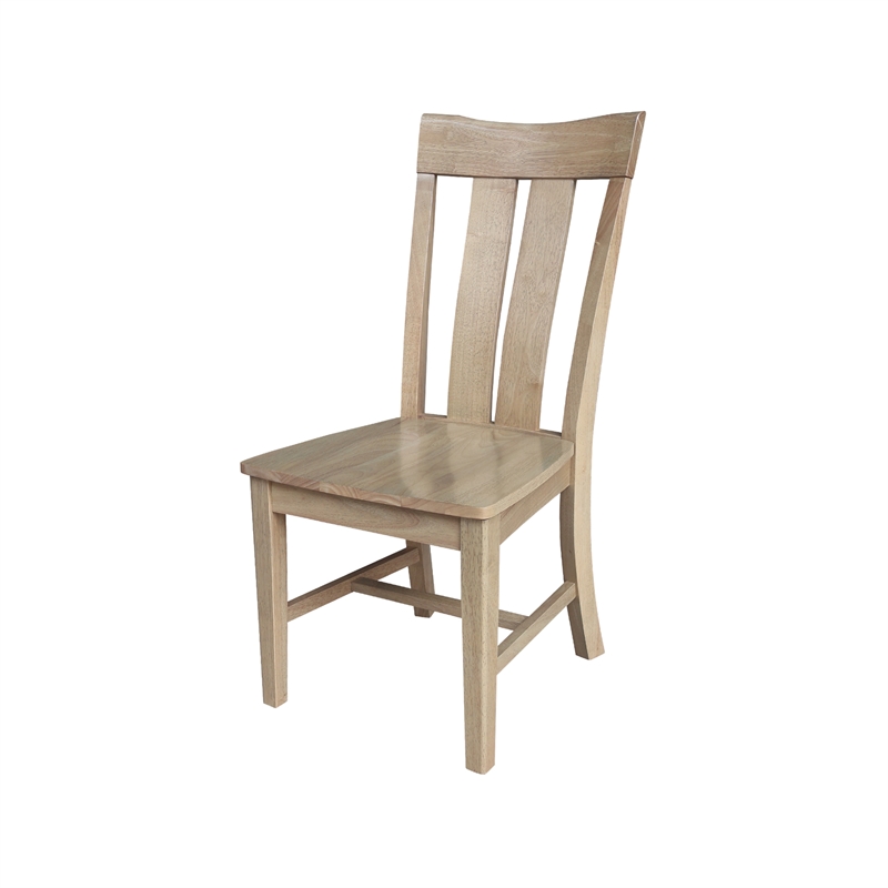 International Concepts IC Set of Two Ava Solid Wood Dining Chairs in Honey