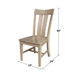 International Concepts IC Set of Two Ava Solid Wood Dining Chairs in Honey