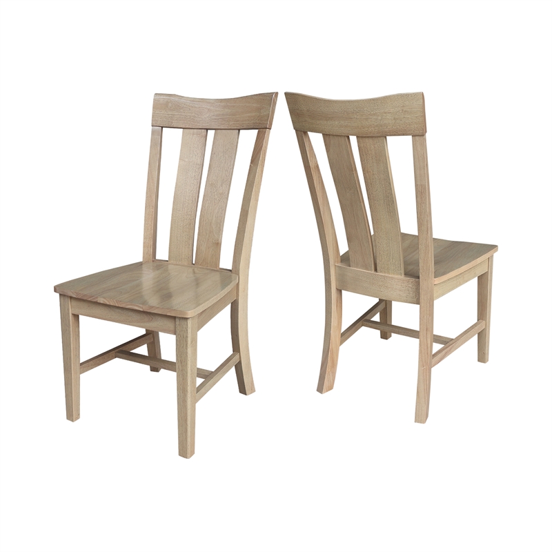 International Concepts IC Set of Two Ava Solid Wood Dining Chairs in Honey