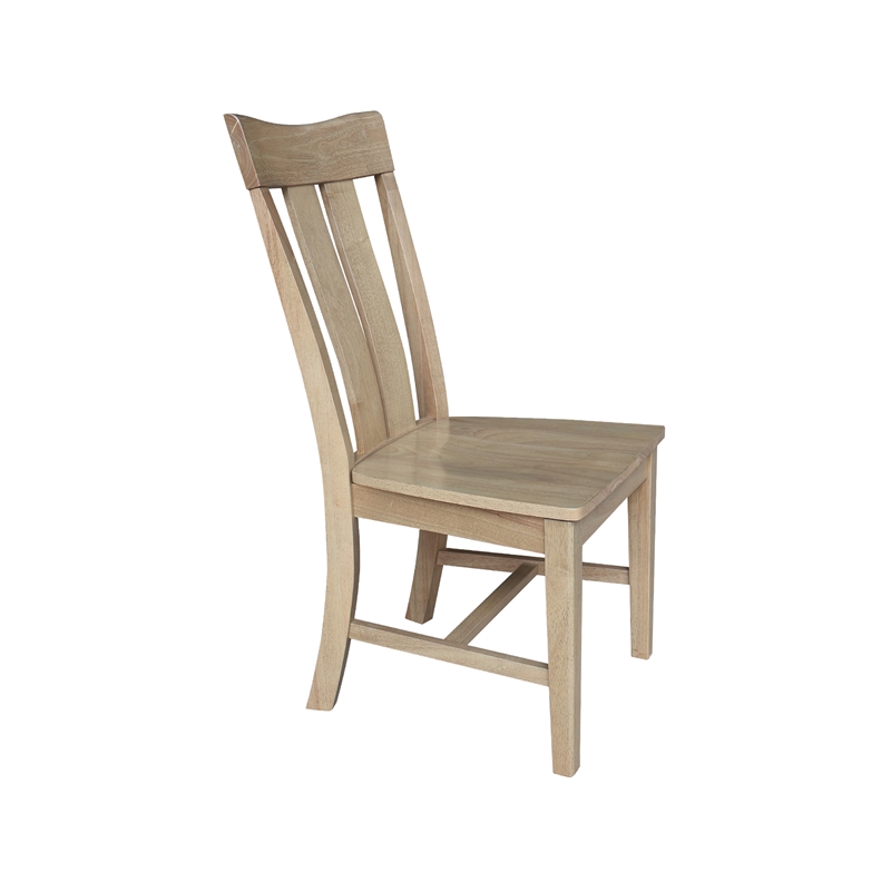 International Concepts IC Set of Two Ava Solid Wood Dining Chairs in Honey