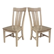 International Concepts IC Set of Two Ava Solid Wood Dining Chairs in Honey