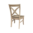 IC Set of Two Vineyard Curved X Back Solid Wood Dining Chairs in Honey