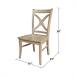 IC Set of Two Vineyard Curved X Back Solid Wood Dining Chairs in Honey