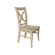 IC Set of Two Vineyard Curved X Back Solid Wood Dining Chairs in Honey
