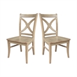IC Set of Two Vineyard Curved X Back Solid Wood Dining Chairs in Honey