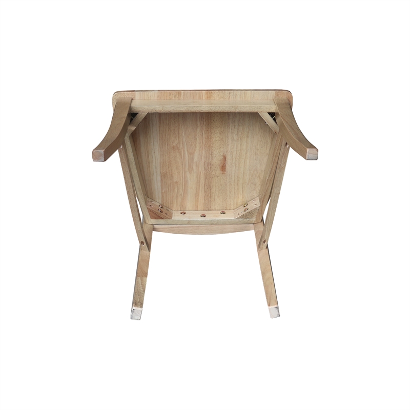 IC Set of Two Vineyard Curved X Back Solid Wood Dining Chairs in Honey
