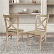 IC Set of Two Vineyard Curved X Back Solid Wood Dining Chairs in Honey