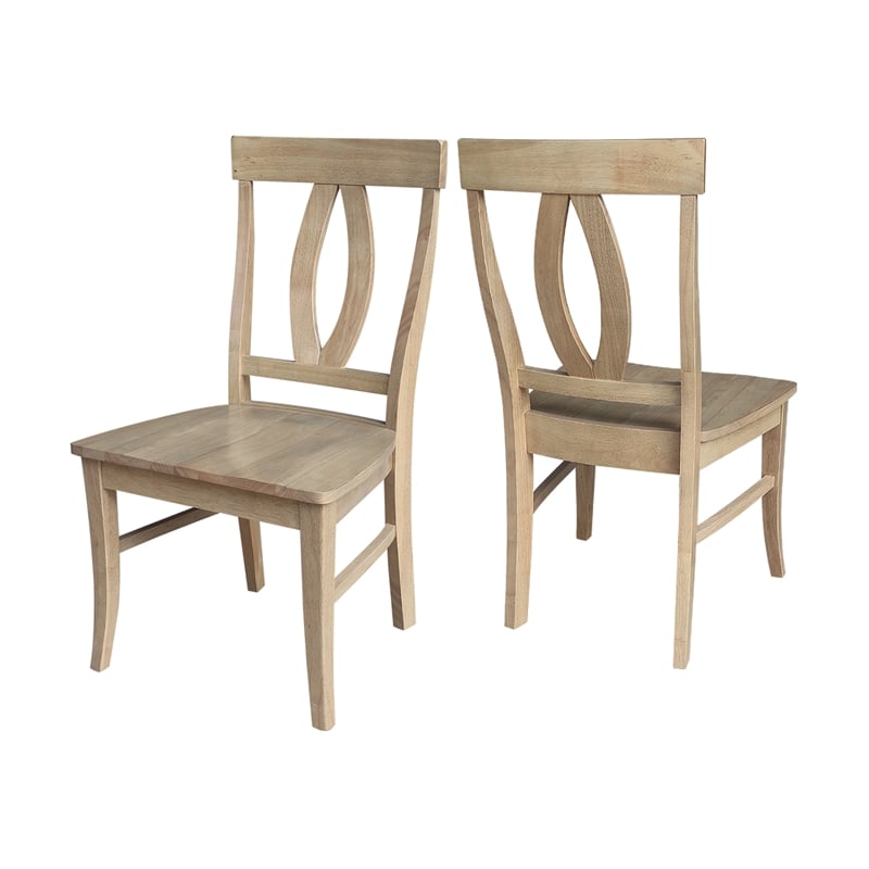 International Concepts IC Set of Two Verona Solid Wood Dining Chairs in Honey