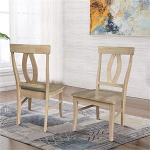 International Concepts IC Set of Two Verona Solid Wood Dining Chairs in Honey