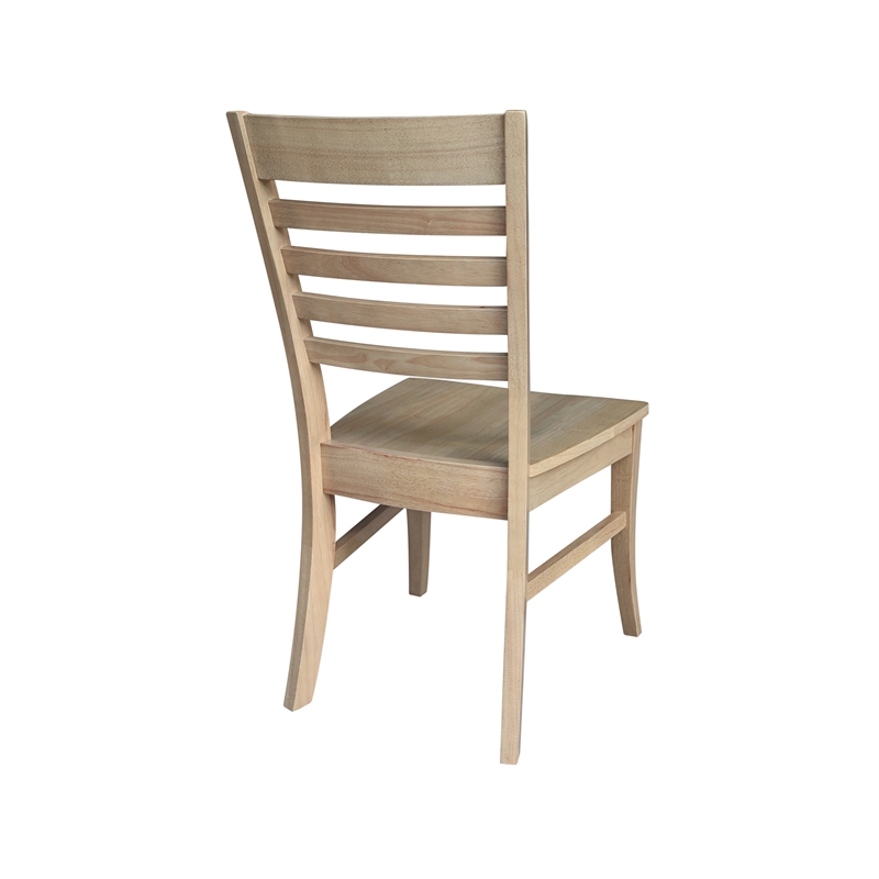 IC Set of Two Roma Ladderback Solid Wood Dining Chairs in Honey