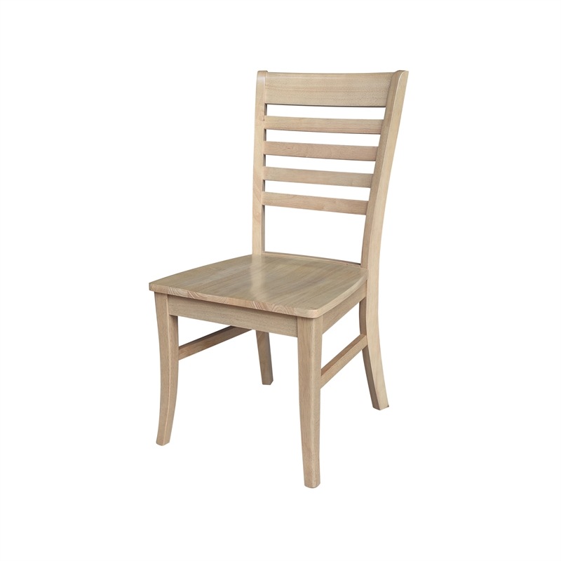 IC Set of Two Roma Ladderback Solid Wood Dining Chairs in Honey