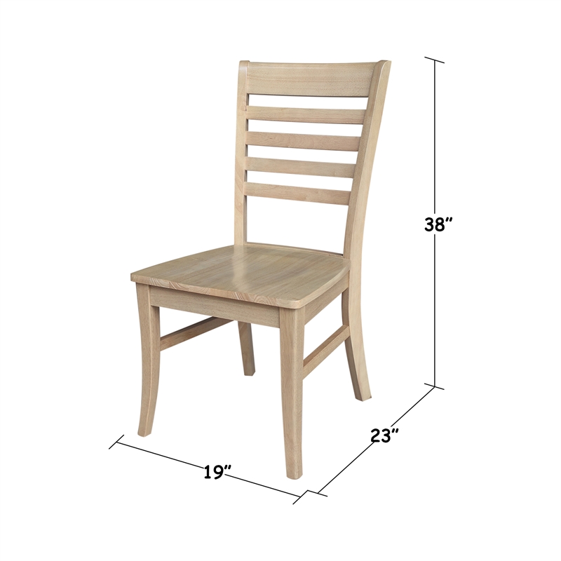 IC Set of Two Roma Ladderback Solid Wood Dining Chairs in Honey