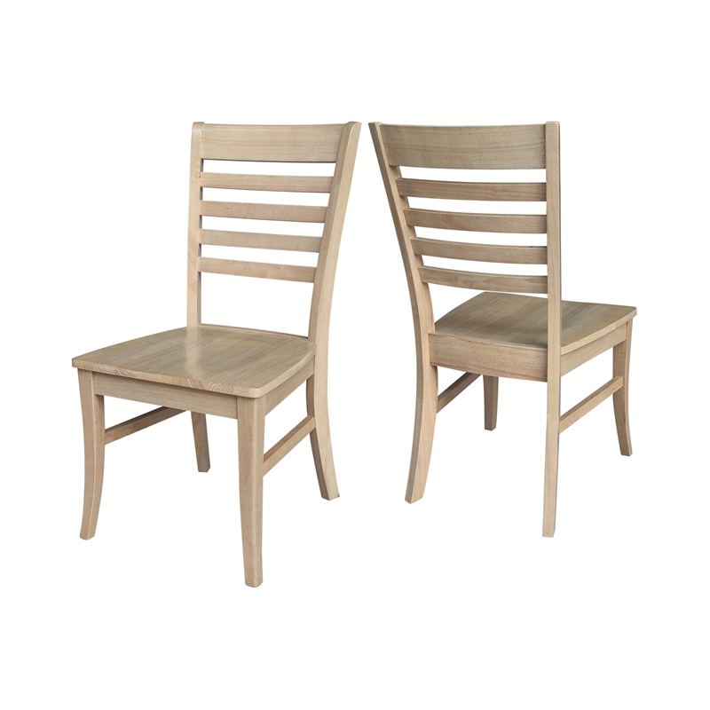 IC Set of Two Roma Ladderback Solid Wood Dining Chairs in Honey