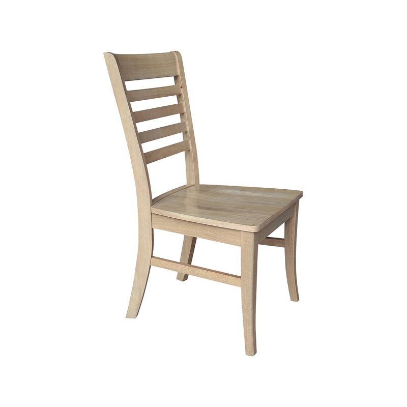 IC Set of Two Roma Ladderback Solid Wood Dining Chairs in Honey