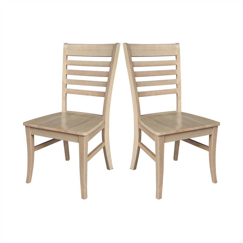 IC Set of Two Roma Ladderback Solid Wood Dining Chairs in Honey