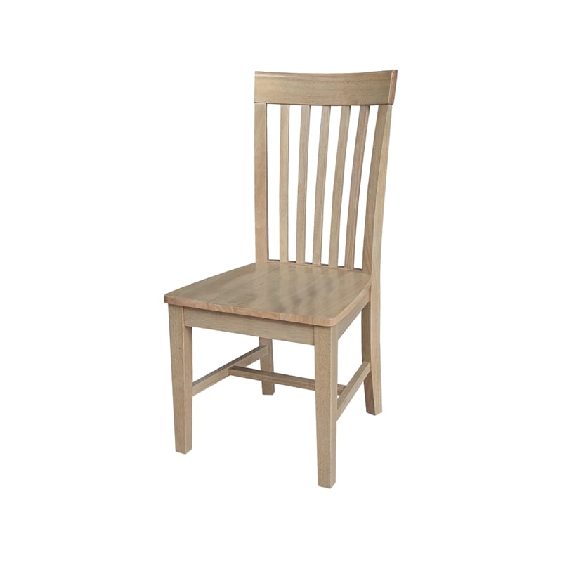 IC Set of Two Tall Mission Solid Wood Dining Chairs in Honey