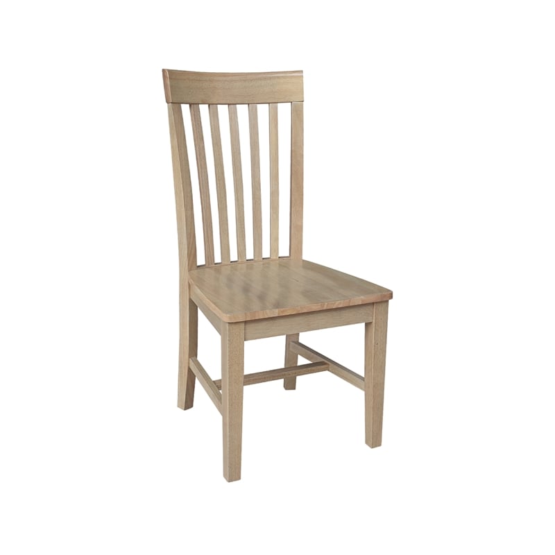IC Set of Two Tall Mission Solid Wood Dining Chairs in Honey