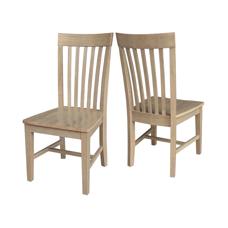 IC Set of Two Tall Mission Solid Wood Dining Chairs in Honey