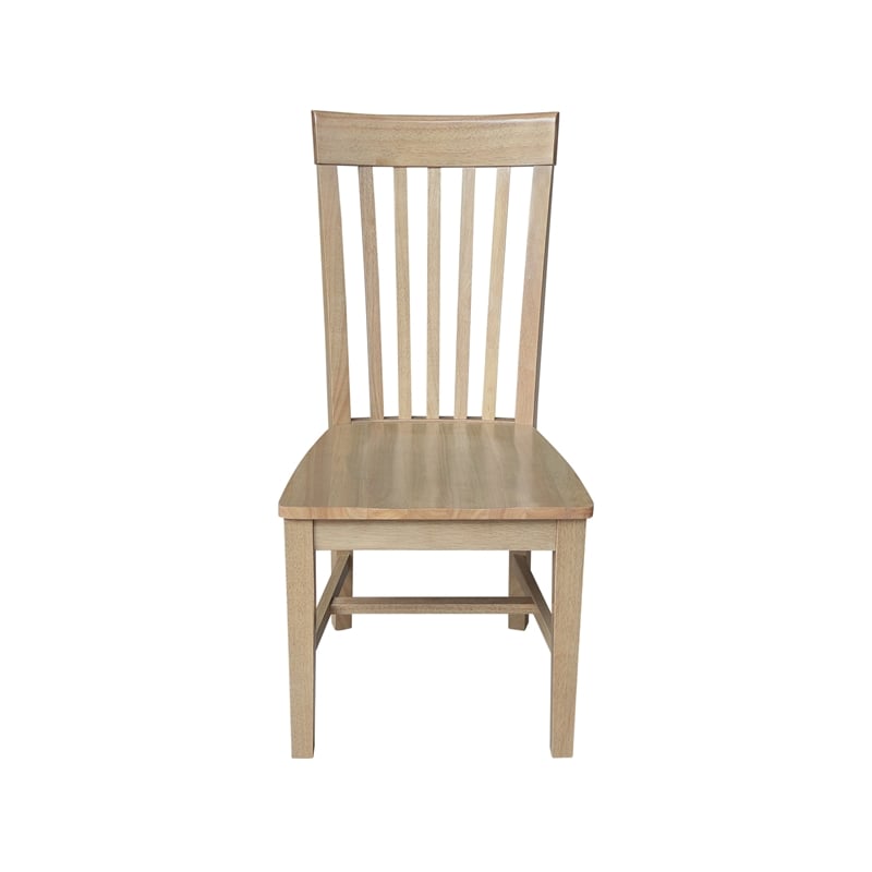 IC Set of Two Tall Mission Solid Wood Dining Chairs in Honey