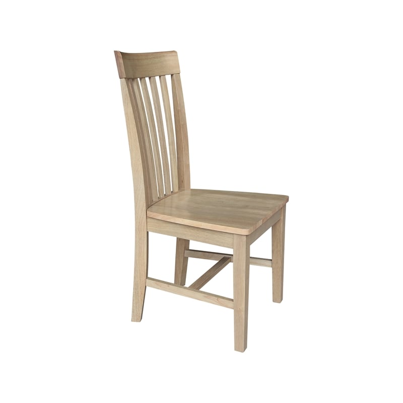 IC Set of Two Tall Mission Solid Wood Dining Chairs in Honey