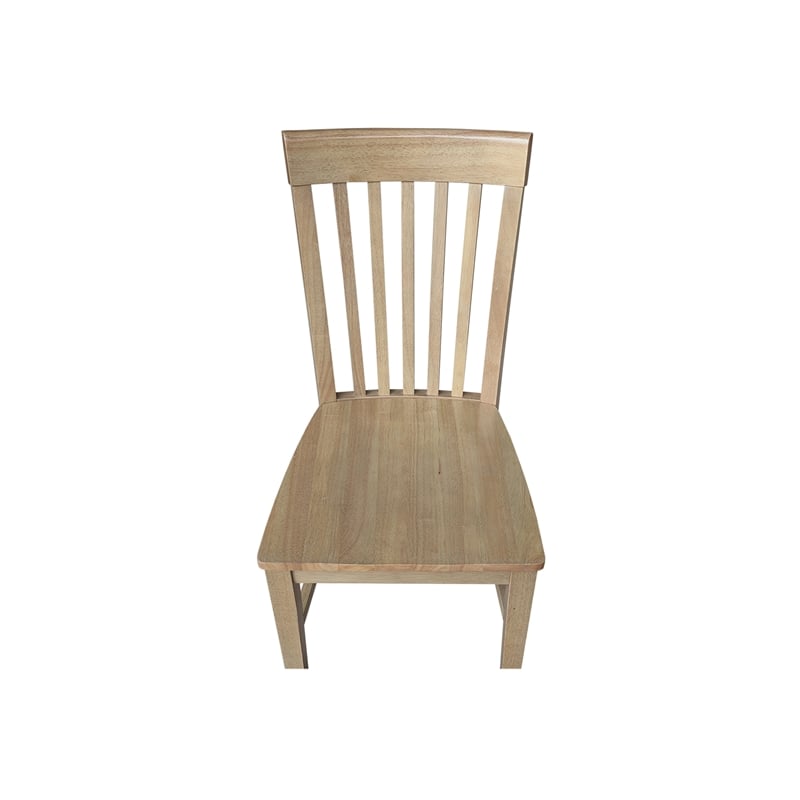 IC Set of Two Tall Mission Solid Wood Dining Chairs in Honey