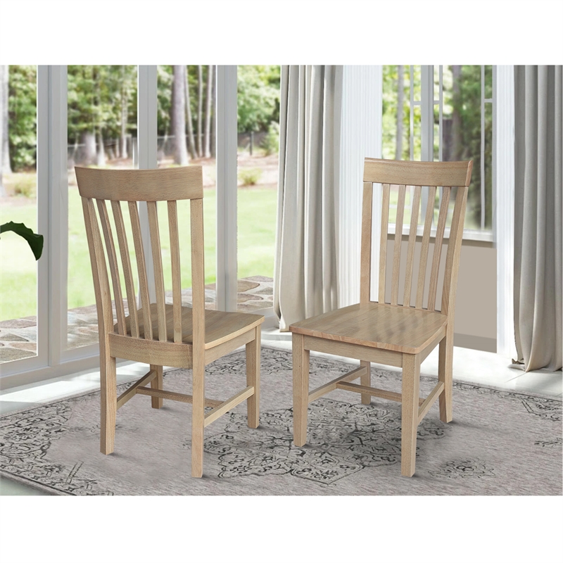 IC Set of Two Tall Mission Solid Wood Dining Chairs in Honey