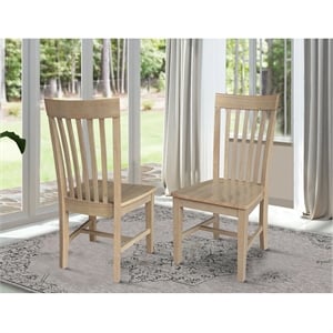IC Set of Two Tall Mission Solid Wood Dining Chairs in Honey