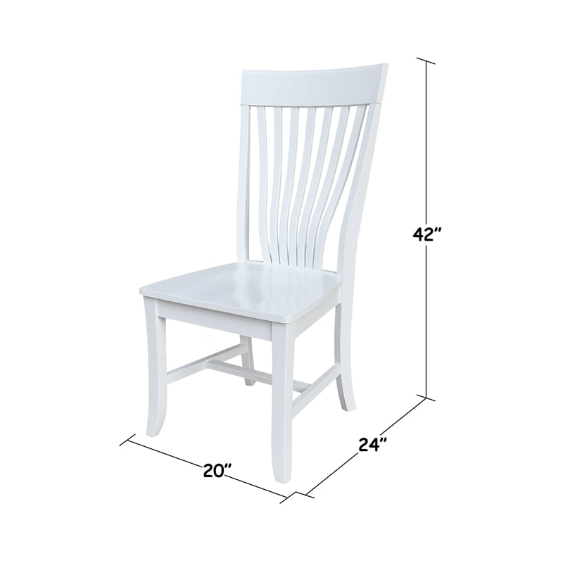 International Concepts Set of Two Solid Wood Amanda Dining Chairs in White