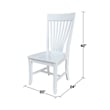 International Concepts Set of Two Solid Wood Amanda Dining Chairs in White