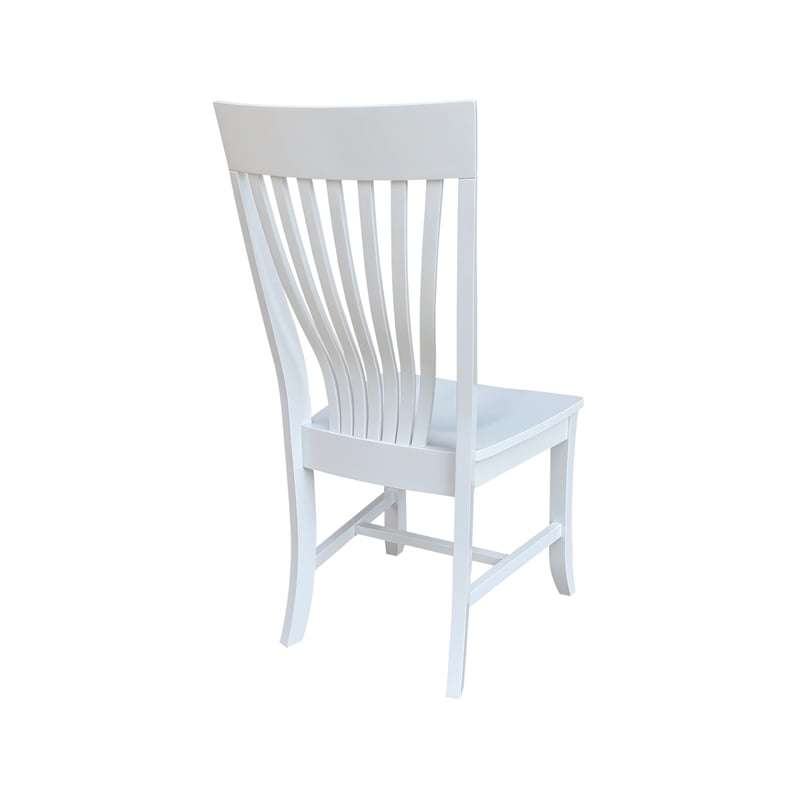 International Concepts Set of Two Solid Wood Amanda Dining Chairs in White