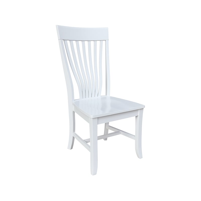 International Concepts Set of Two Solid Wood Amanda Dining Chairs in White