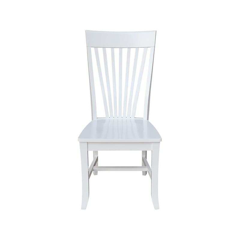 International Concepts Set of Two Solid Wood Amanda Dining Chairs in White