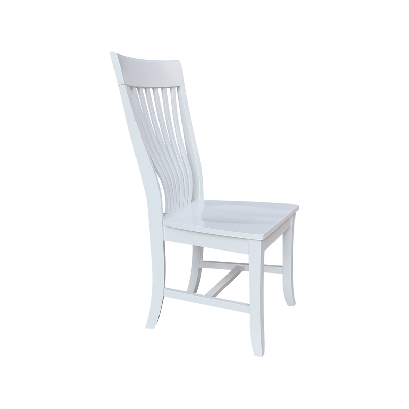 International Concepts Set of Two Solid Wood Amanda Dining Chairs in White