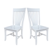 International Concepts Set of Two Solid Wood Amanda Dining Chairs in White