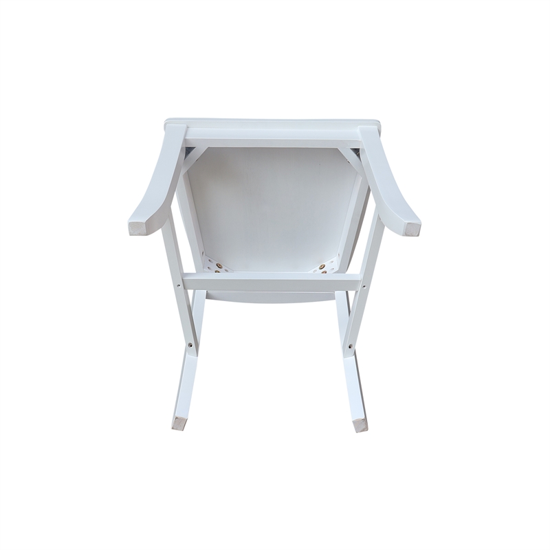 International Concepts Set of Two Solid Wood Amanda Dining Chairs in White