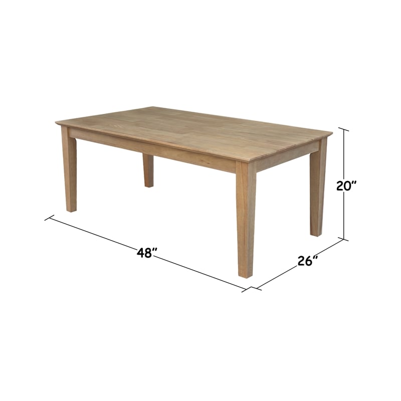 International Concepts Rectangular Solid Wood Shaker Coffee Table in Honey