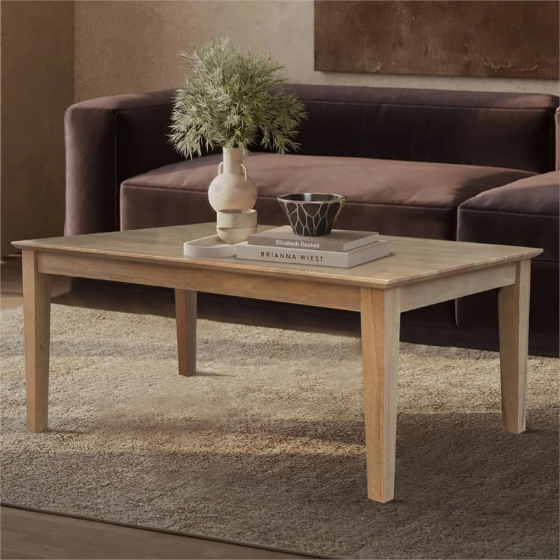 International Concepts Rectangular Solid Wood Shaker Coffee Table in Honey