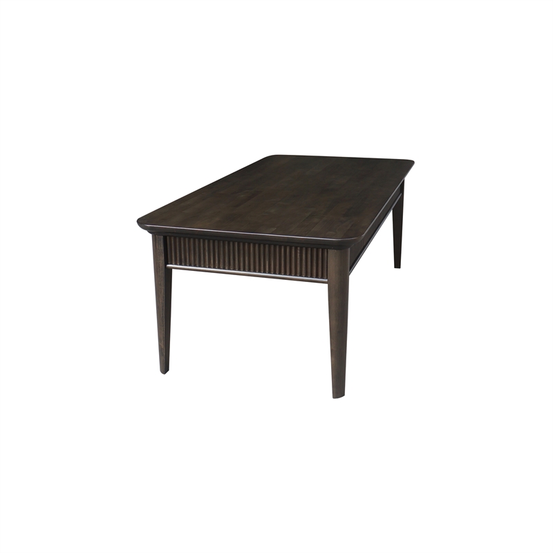 International Concepts Rectangular Haven Solid Wood Coffee Table in Coal