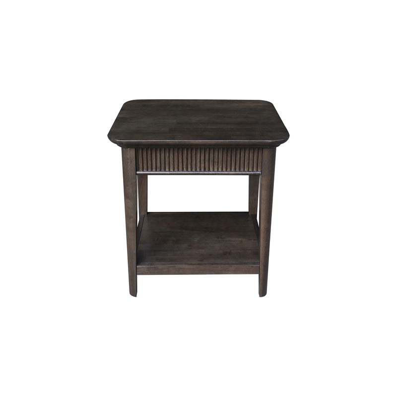 International Concepts Haven Solid Wood End Table in Coal