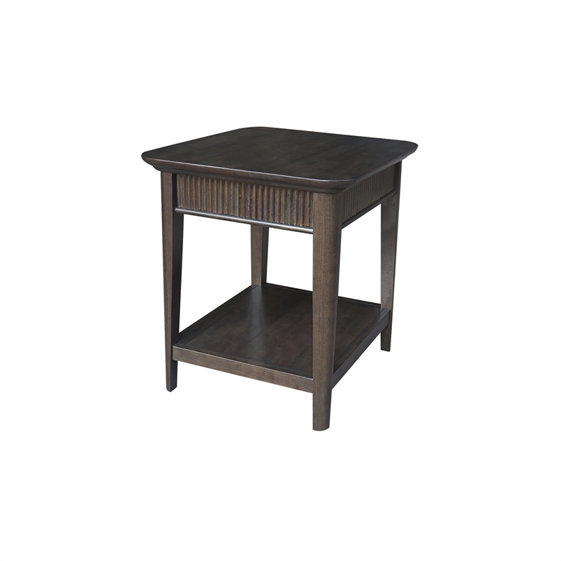 International Concepts Haven Solid Wood End Table in Coal